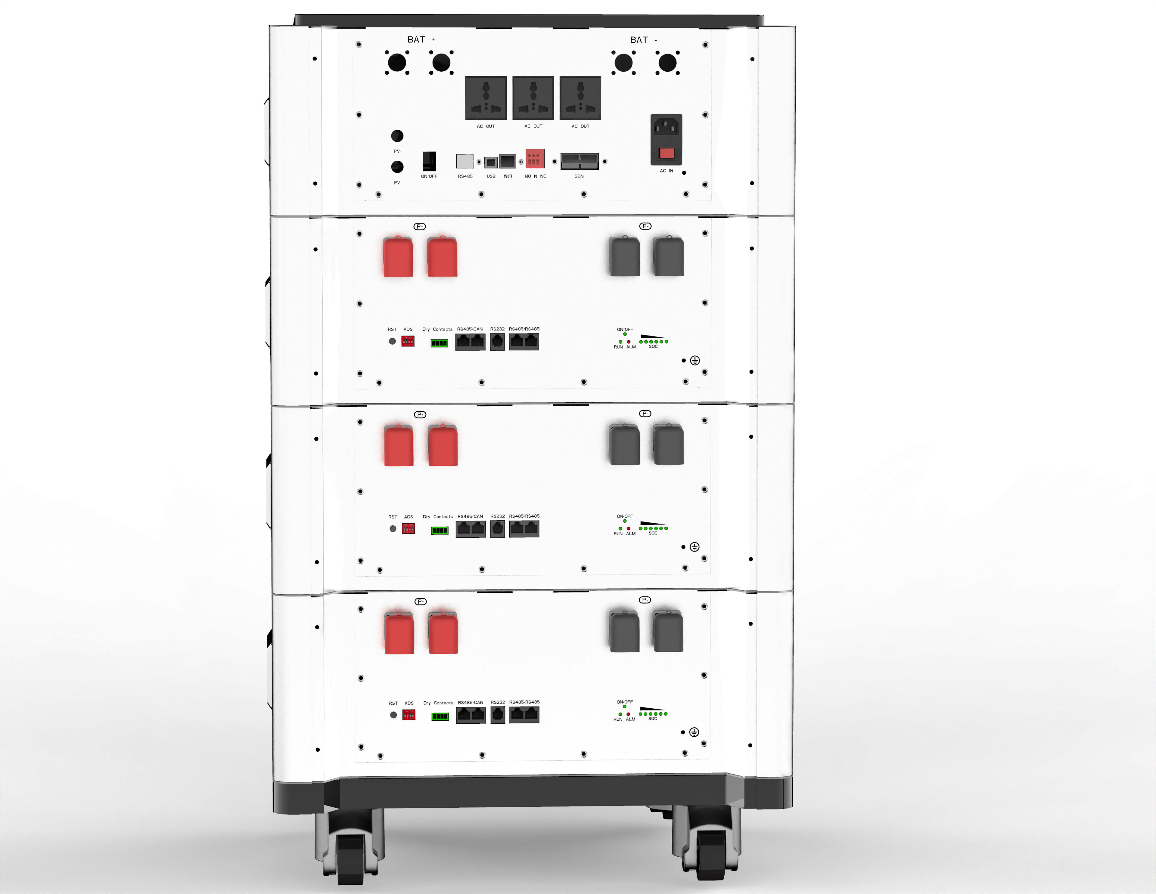 Inversor solar todo en uno de 11 KW y batería de 46,08 KWh Baterías Lifepo4 de 51,2 V