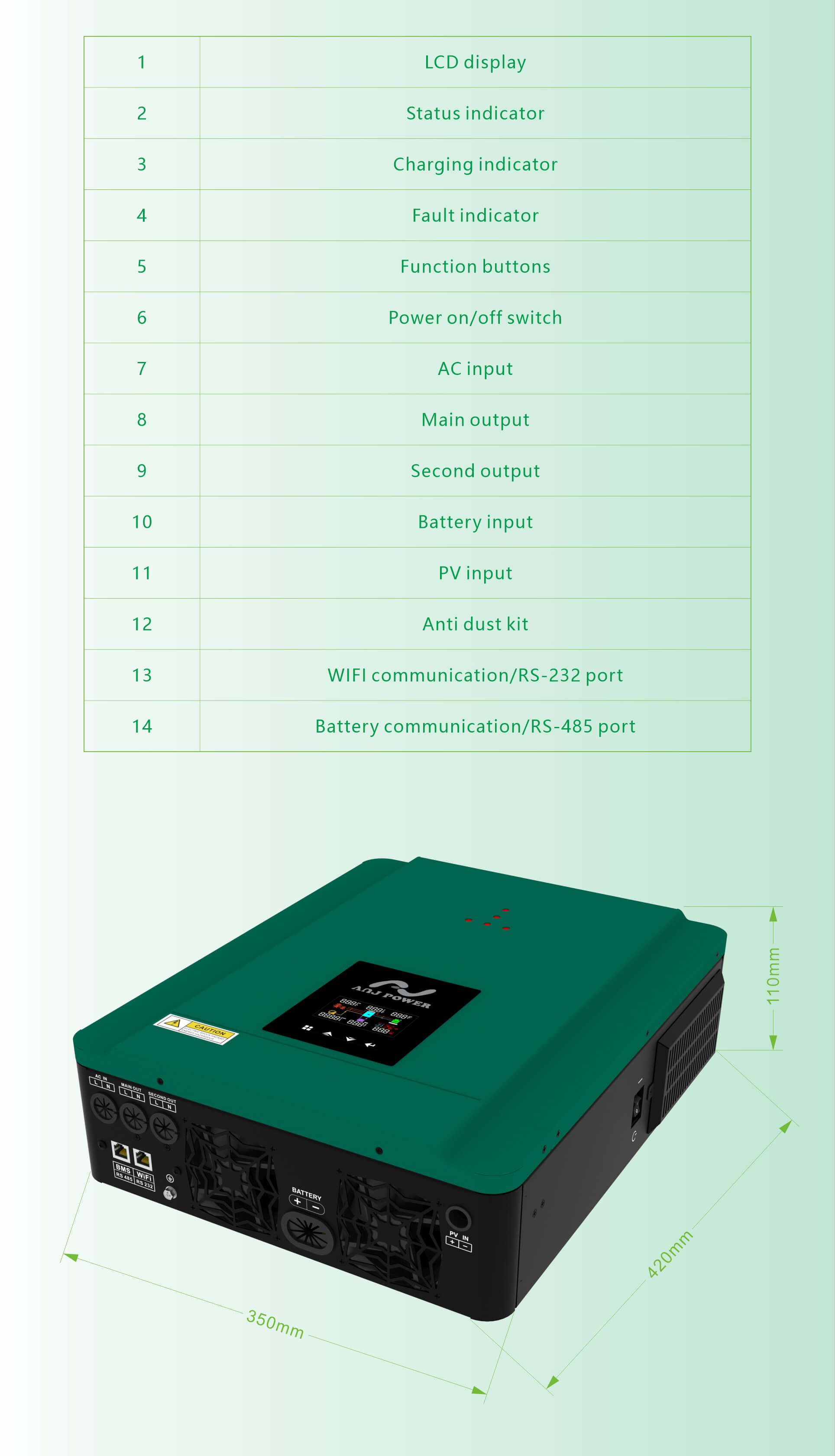 Inversor Híbrido Solar 3.6kw 