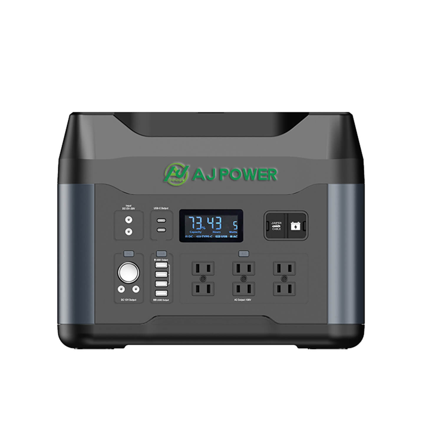 AJPB-62 DC 12v-30v Fuente de alimentación portátil para acampar LiFePO4 1400Wh/1500W