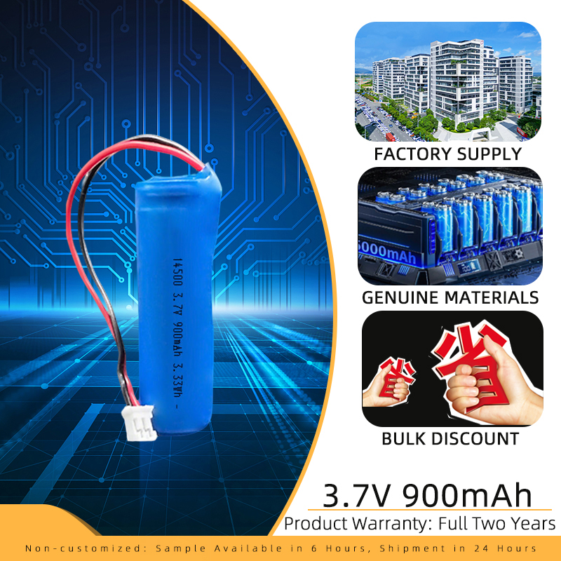 Célula de batería recargable de iones de litio 14500 3,7 V 900 mAh
