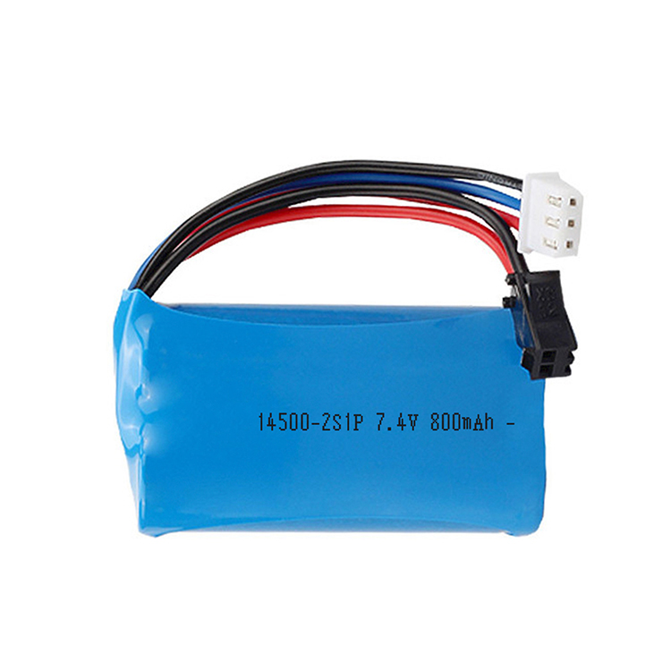 14500 batería de iones de litio 7.4v 800mAh 2s1p