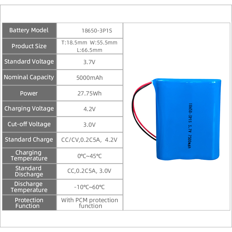 Batería Lipo de iones de litio 3p1s 18650 3,7 v 5000mah