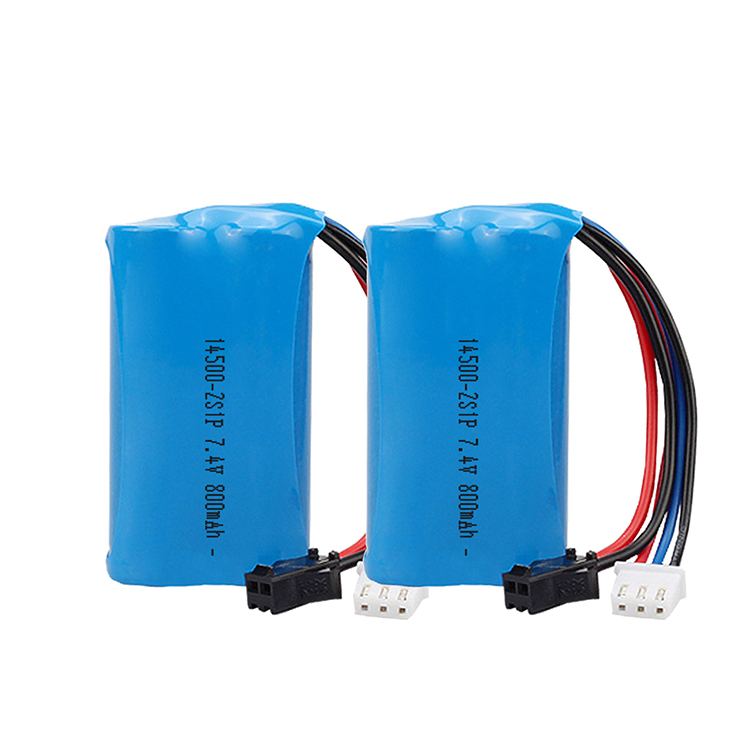 14500 batería de iones de litio 7.4v 800mAh 2s1p