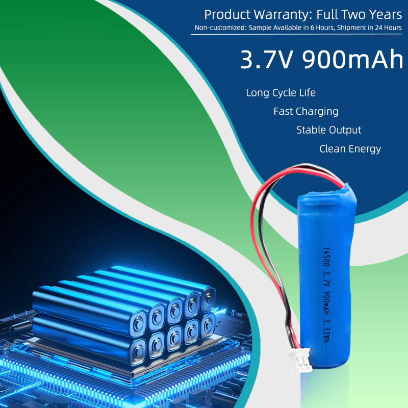 Célula de batería recargable de iones de litio 14500 3,7 V 900 mAh